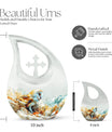 Barn Owl themed, Cross Drop 10-inch Aluminium All Faith Funeral Urn