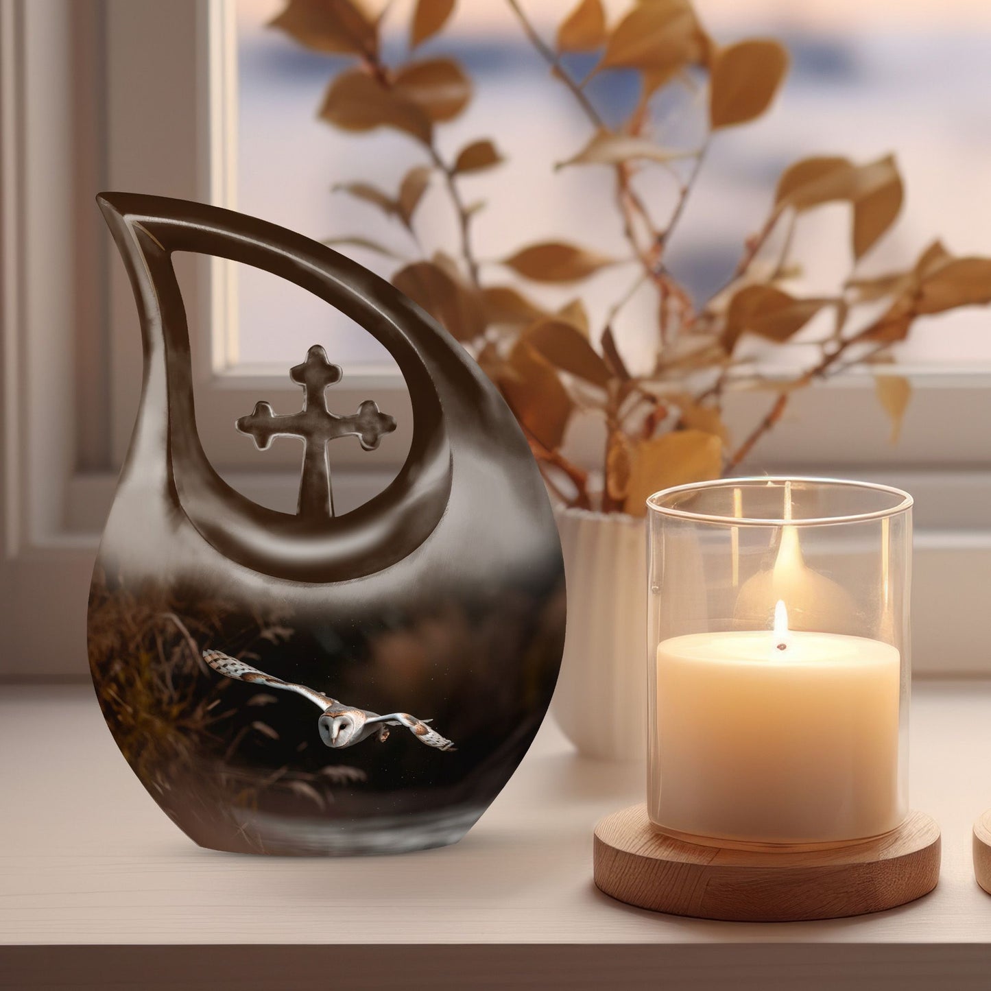 10-inch Barn Owl Urn, 