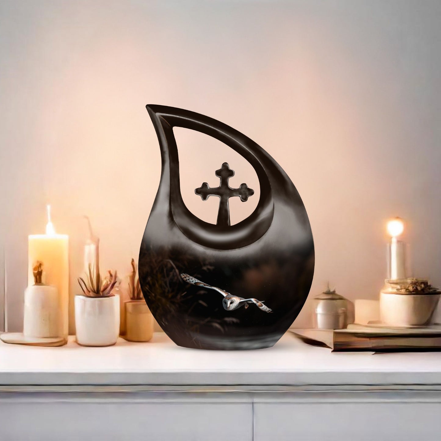 10-inch Barn Owl Urn, 