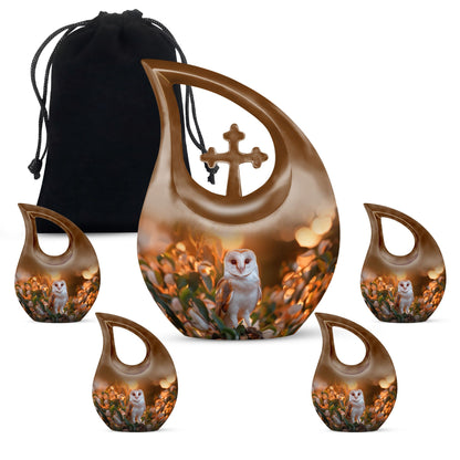 10-inch Barn Owl memorial urn 