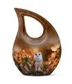 10-inch Barn Owl memorial urn 