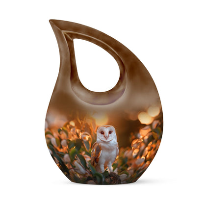 10-inch Barn Owl memorial urn 