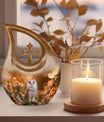 10-inch Barn Owl memorial urn 