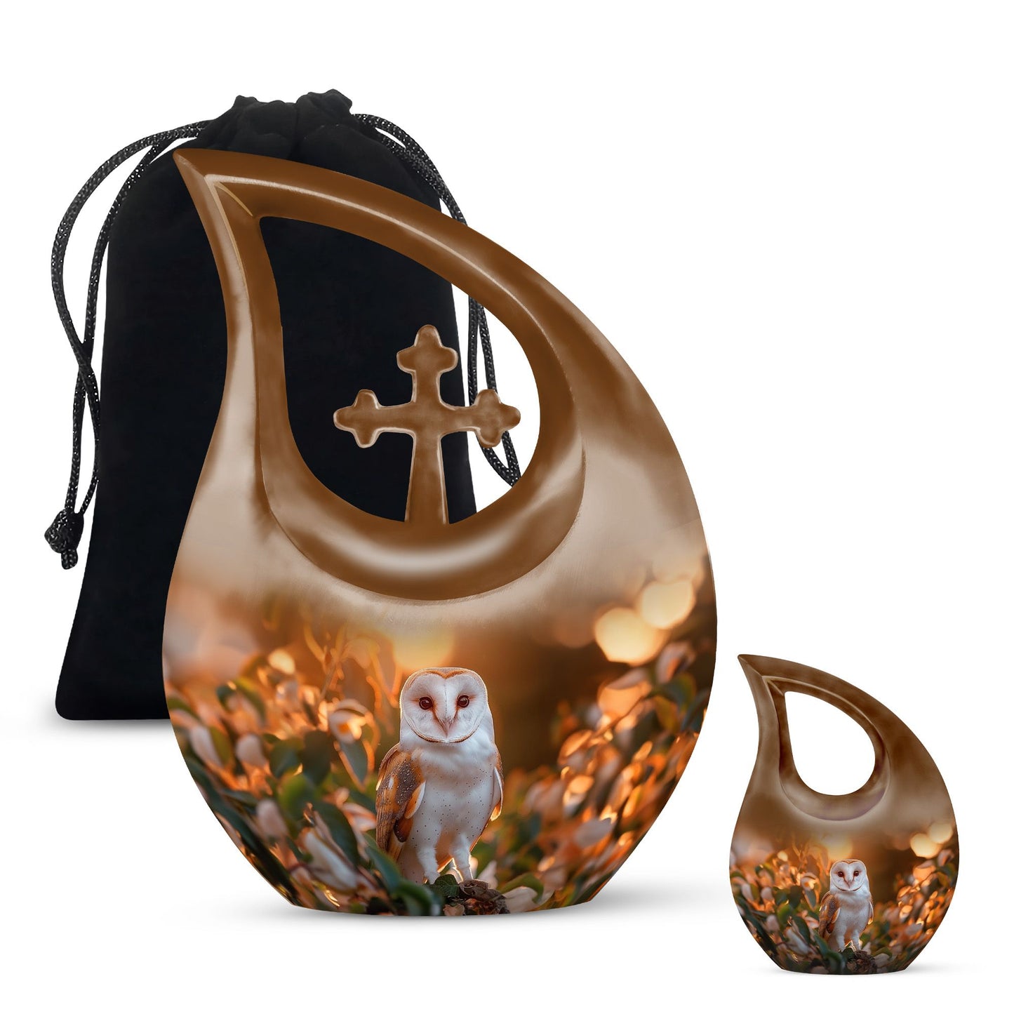10-inch Barn Owl memorial urn 