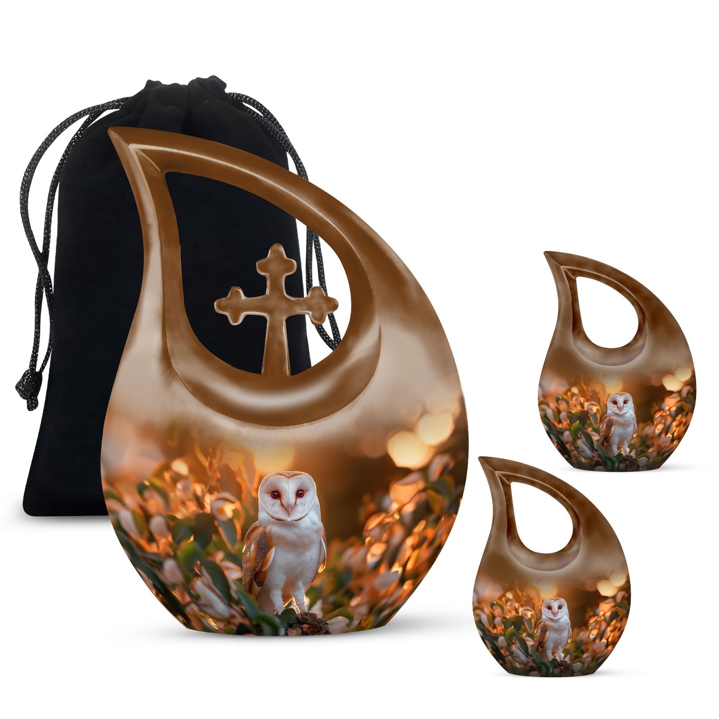10-inch Barn Owl memorial urn 