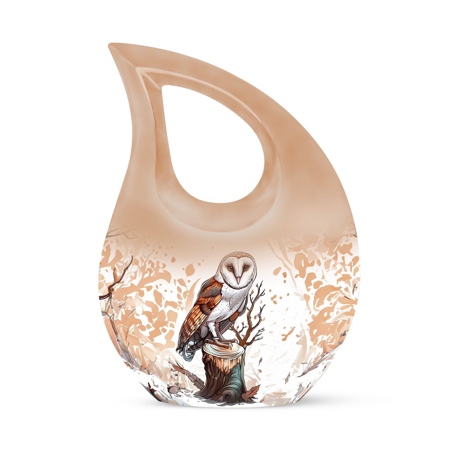 Barn Owl themed Cross Drop Medium Size Urn,
