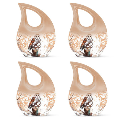 Barn Owl themed Cross Drop Medium Size Urn,