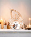 Barn Owl themed Cross Drop Medium Size Urn,