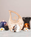 Barn Owl themed Cross Drop Medium Size Urn,