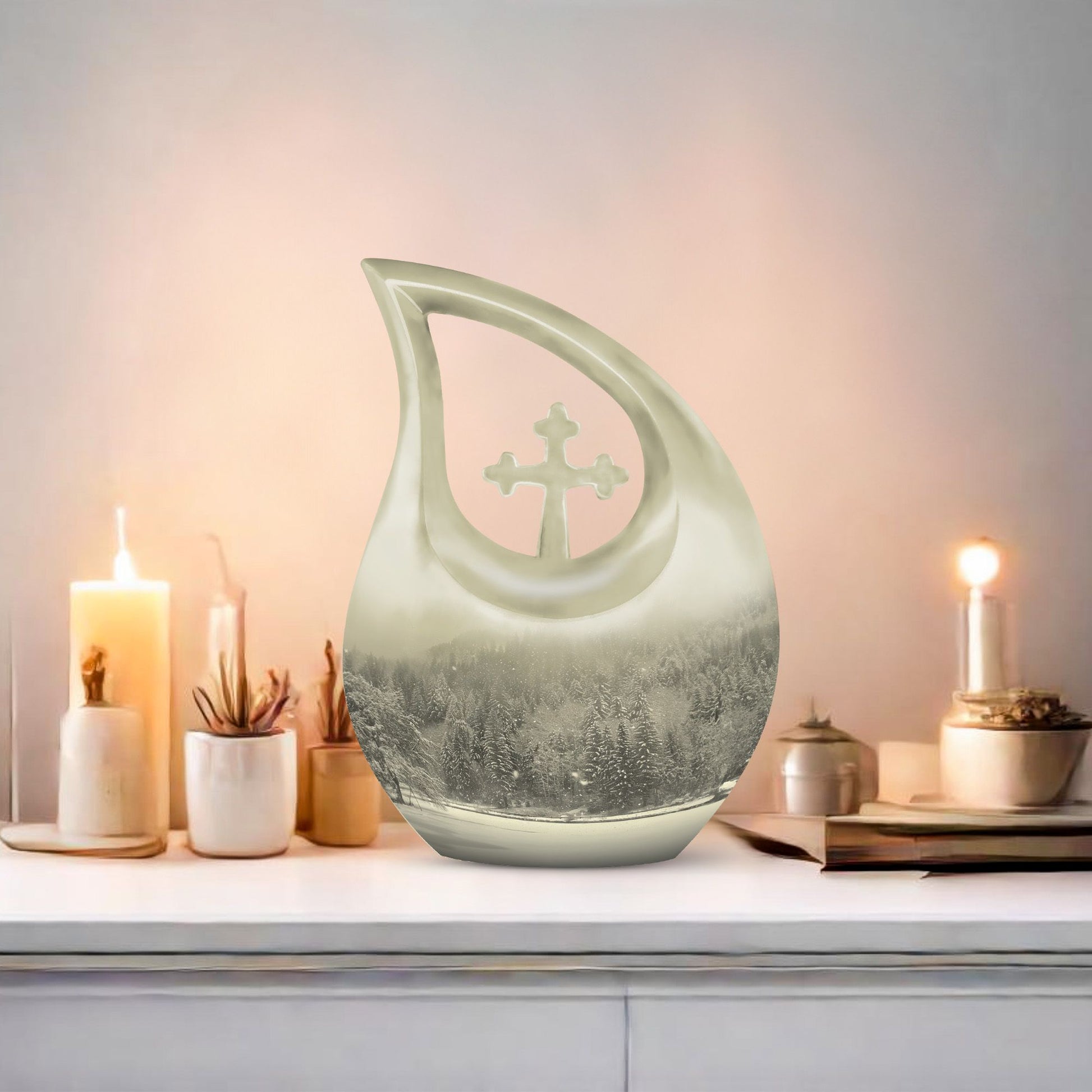 10-Inch Mountain Winter Urn 