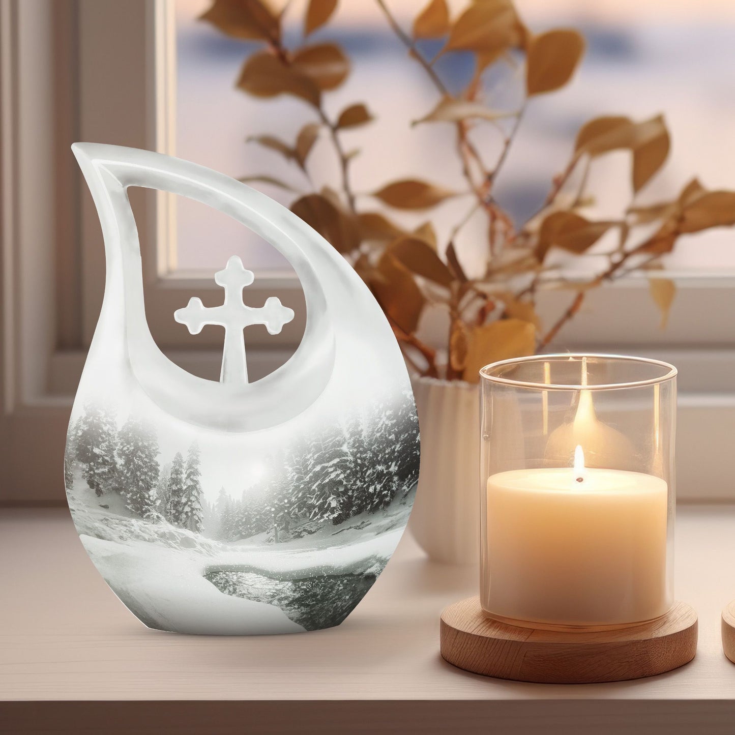 10-inch Mountain Winter Urn 