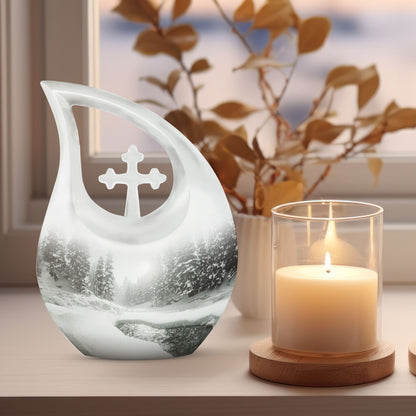10-inch Mountain Winter Urn 