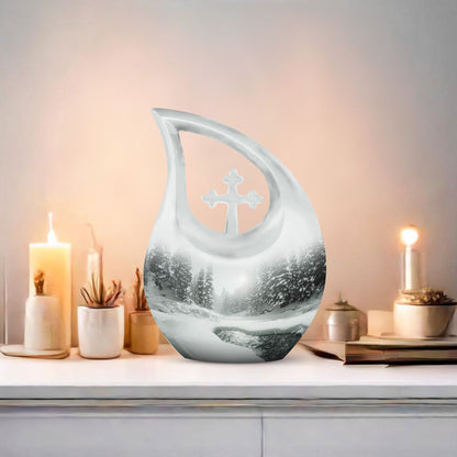 10-inch Mountain Winter Urn 