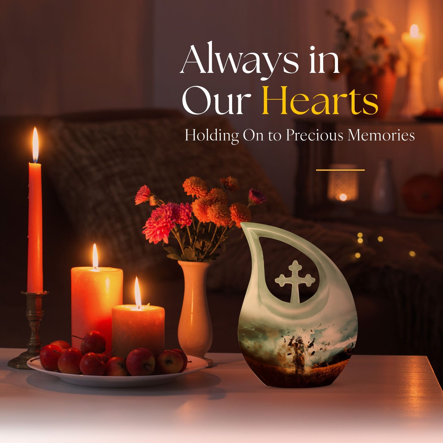 10-inch Native American memorial urn 