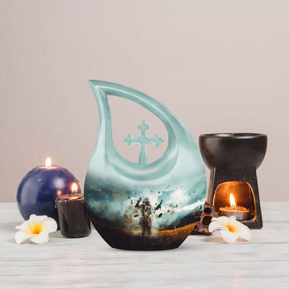 10-inch Native American memorial urn 