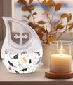 10-inch Paws-themed Cross Drop Funeral Urn 