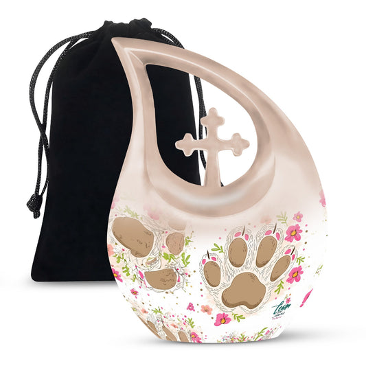 Cross Drop design 10-inch Paws Urn 