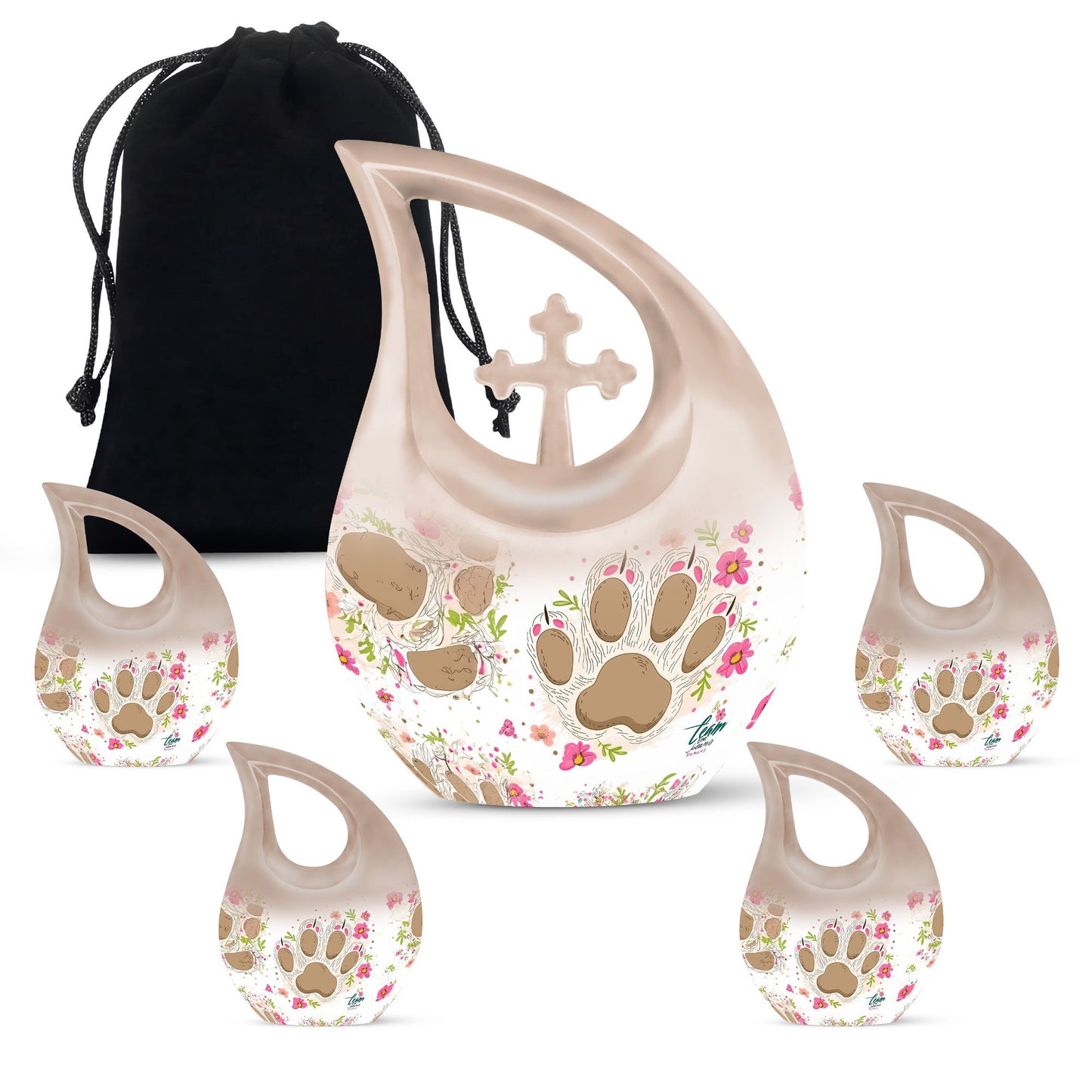 Cross Drop design 10-inch Paws Urn 