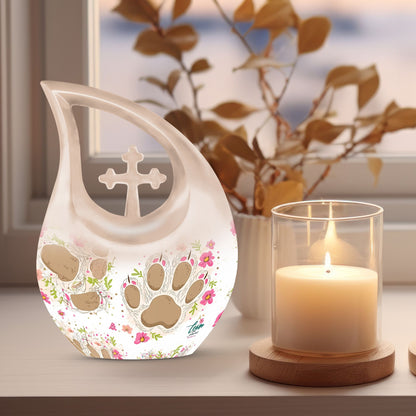 Cross Drop design 10-inch Paws Urn 