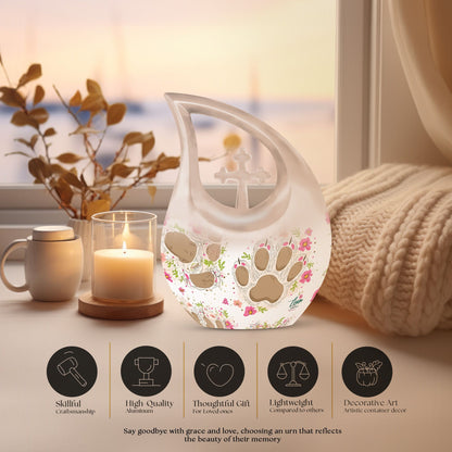 Cross Drop design 10-inch Paws Urn 