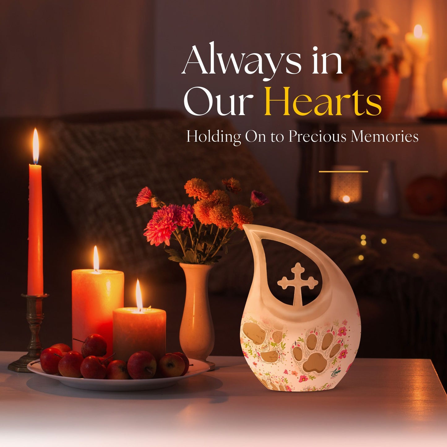 Cross Drop design 10-inch Paws Urn 