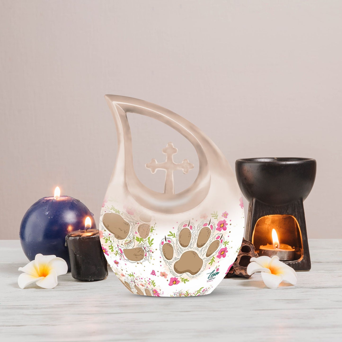 Cross Drop design 10-inch Paws Urn 