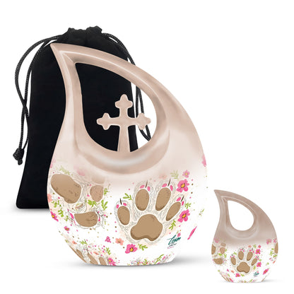Cross Drop design 10-inch Paws Urn 