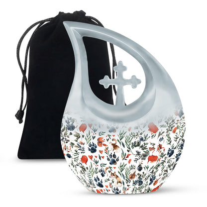 Paws theme Cross Drop large urn, 