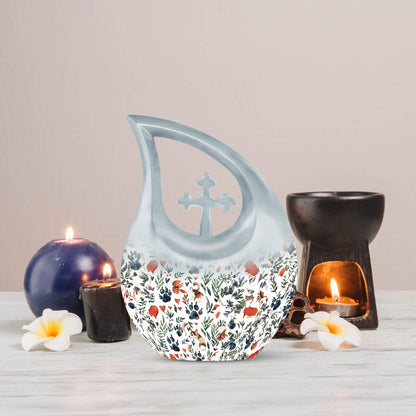 Paws theme Cross Drop large urn, 