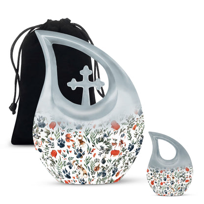 Paws theme Cross Drop large urn, 