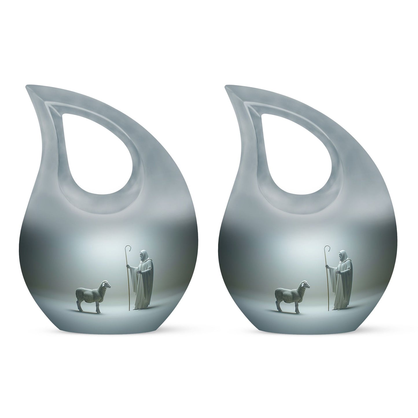10 Inch Shepherd Themed Cross Drop Cremation Urn 