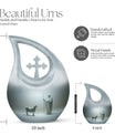 10 Inch Shepherd Themed Cross Drop Cremation Urn 