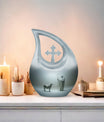10 Inch Shepherd Themed Cross Drop Cremation Urn 