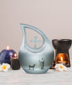10 Inch Shepherd Themed Cross Drop Cremation Urn 