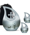 10 Inch Shepherd Themed Cross Drop Cremation Urn 