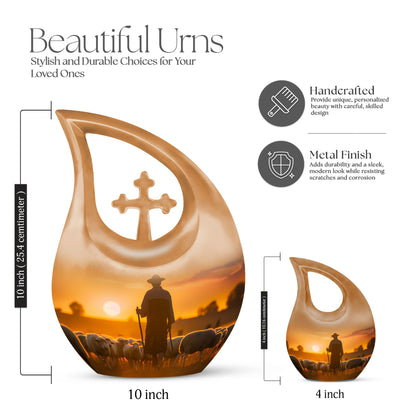Shepherd themed 10-inch urn