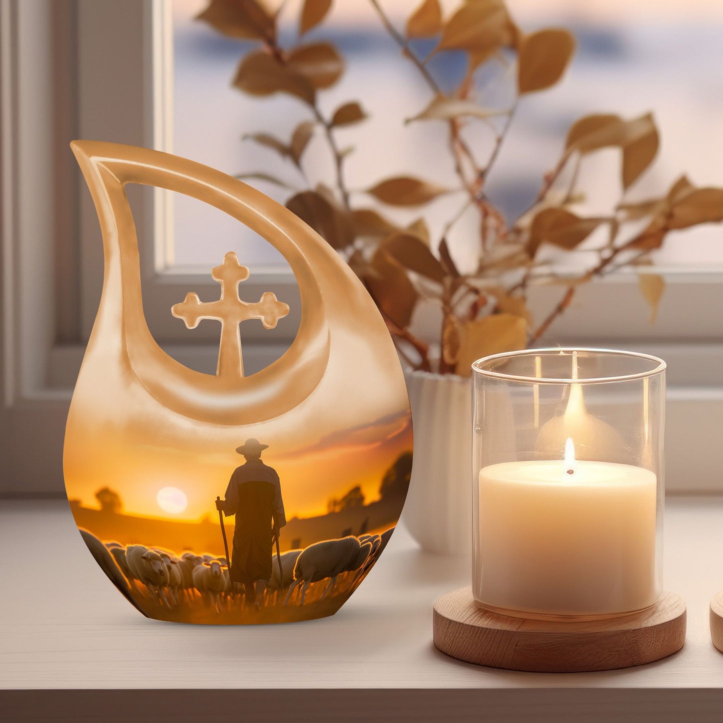 Shepherd themed 10-inch urn
