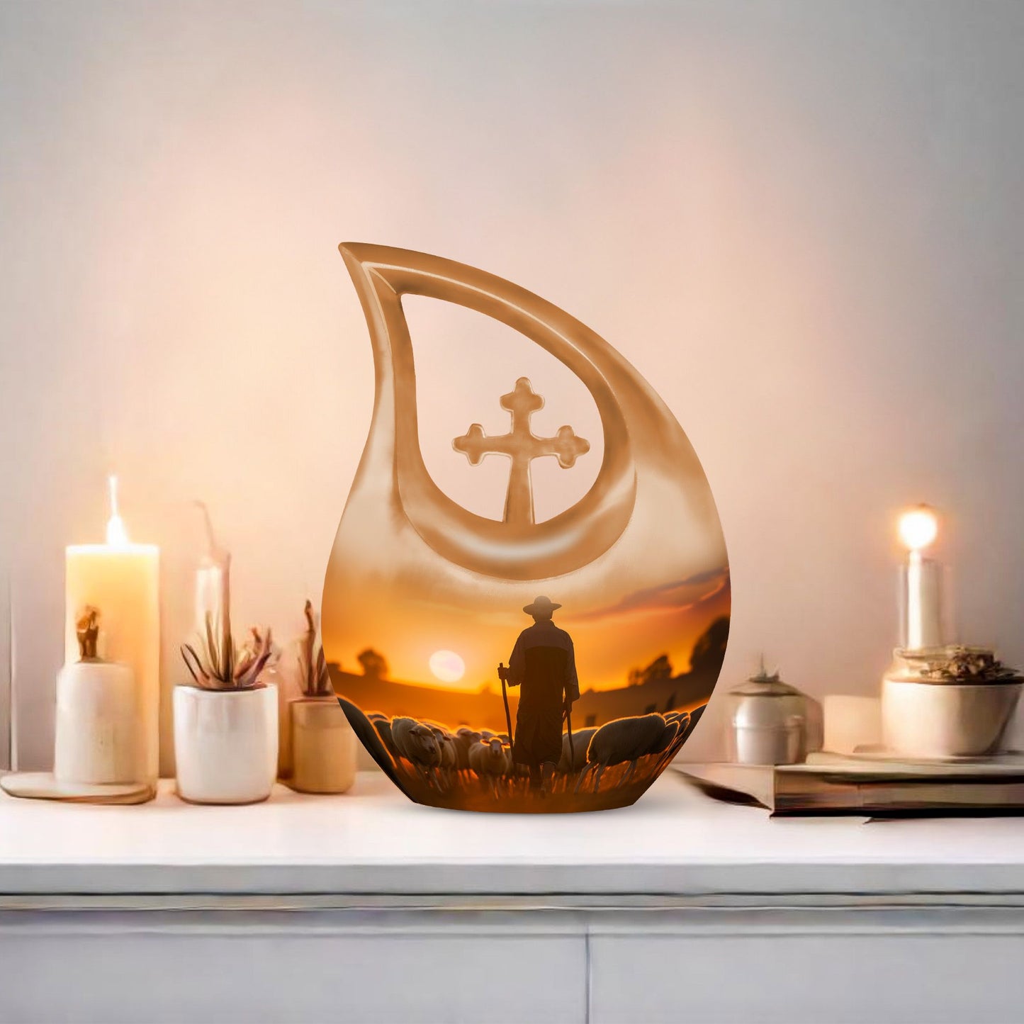 Shepherd themed 10-inch urn