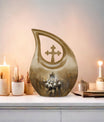Shepherd-themed 10-inch Cross Drop design cremation urn