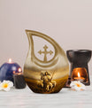 10 Inch Shepherd Themed Cross Drop Cremation Urn