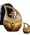 10 Inch Shepherd Themed Cross Drop Cremation Urn