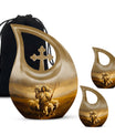 10 Inch Shepherd Themed Cross Drop Cremation Urn