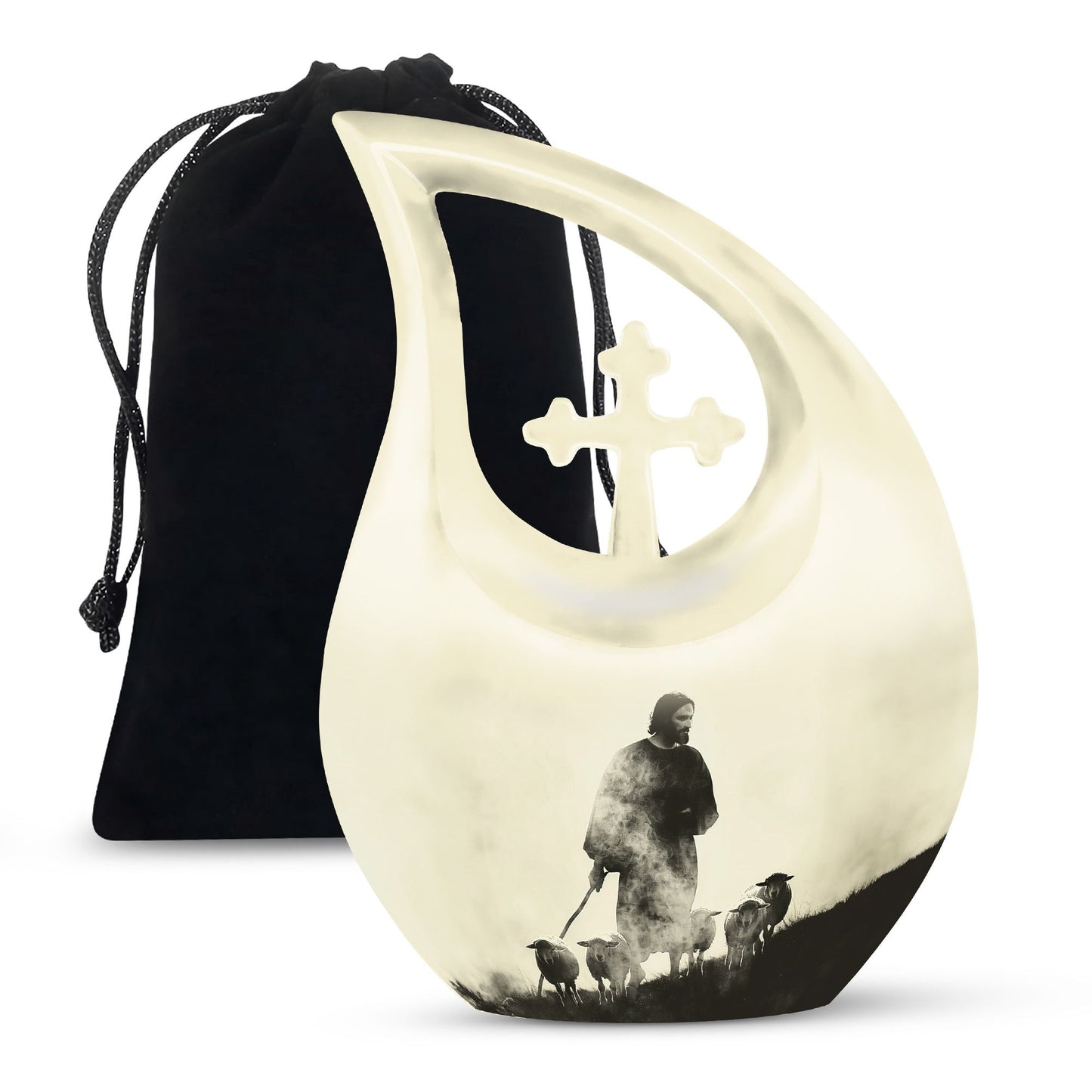 Large Shepherd-themed Memorial Urn 