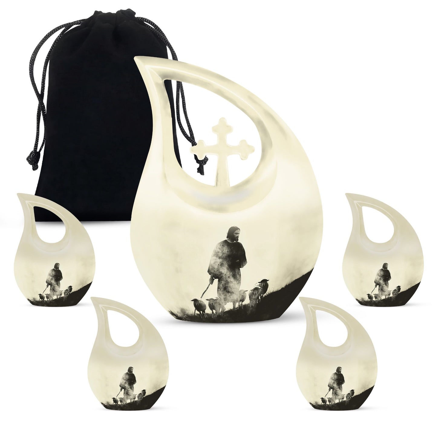 Large Shepherd-themed Memorial Urn 