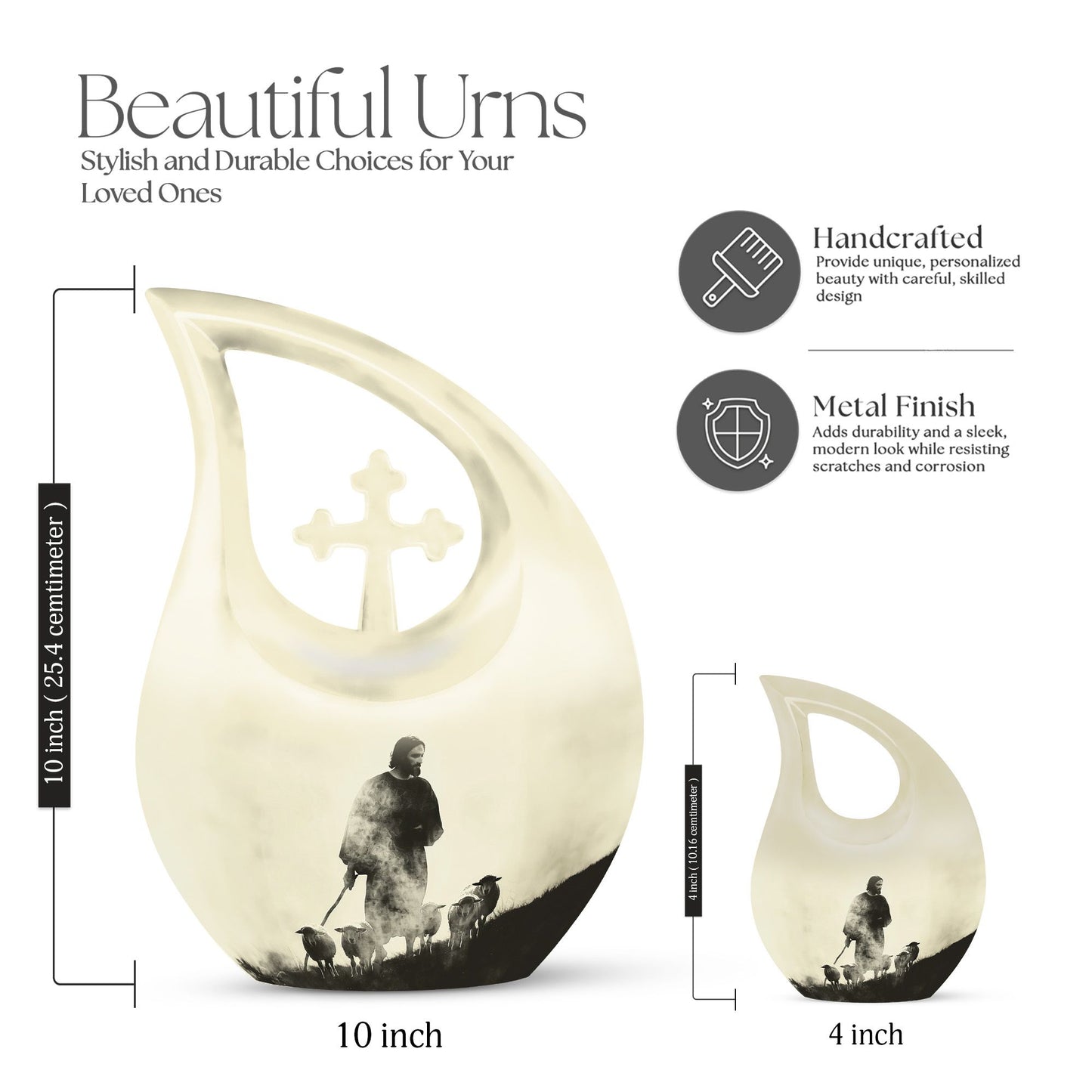 Large Shepherd-themed Memorial Urn 