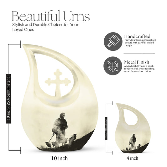 Large Shepherd-themed Memorial Urn 