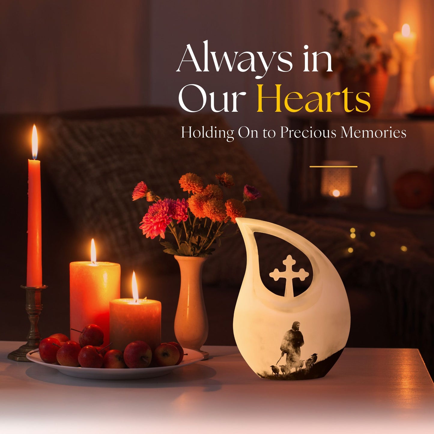 Large Shepherd-themed Memorial Urn 