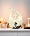 Large Shepherd-themed Memorial Urn 