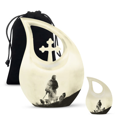 Large Shepherd-themed Memorial Urn 