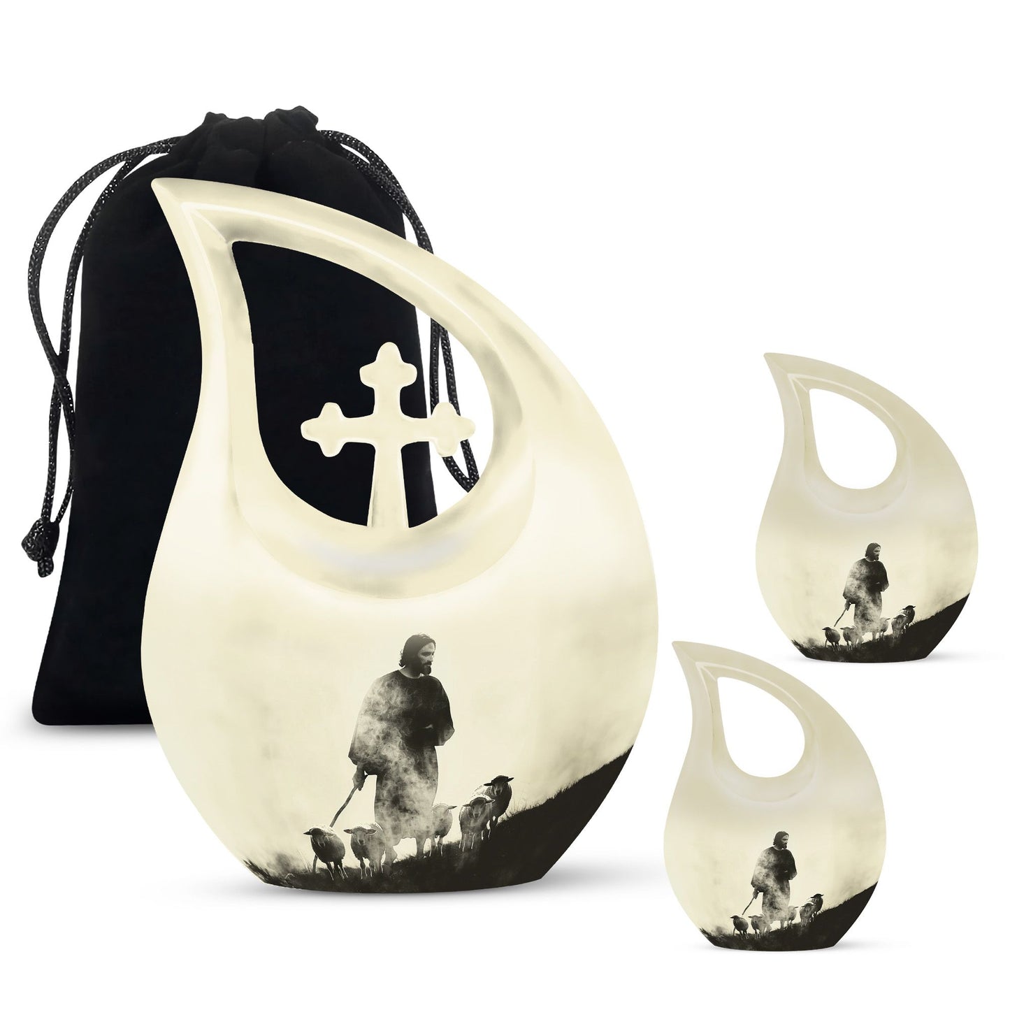 Large Shepherd-themed Memorial Urn 